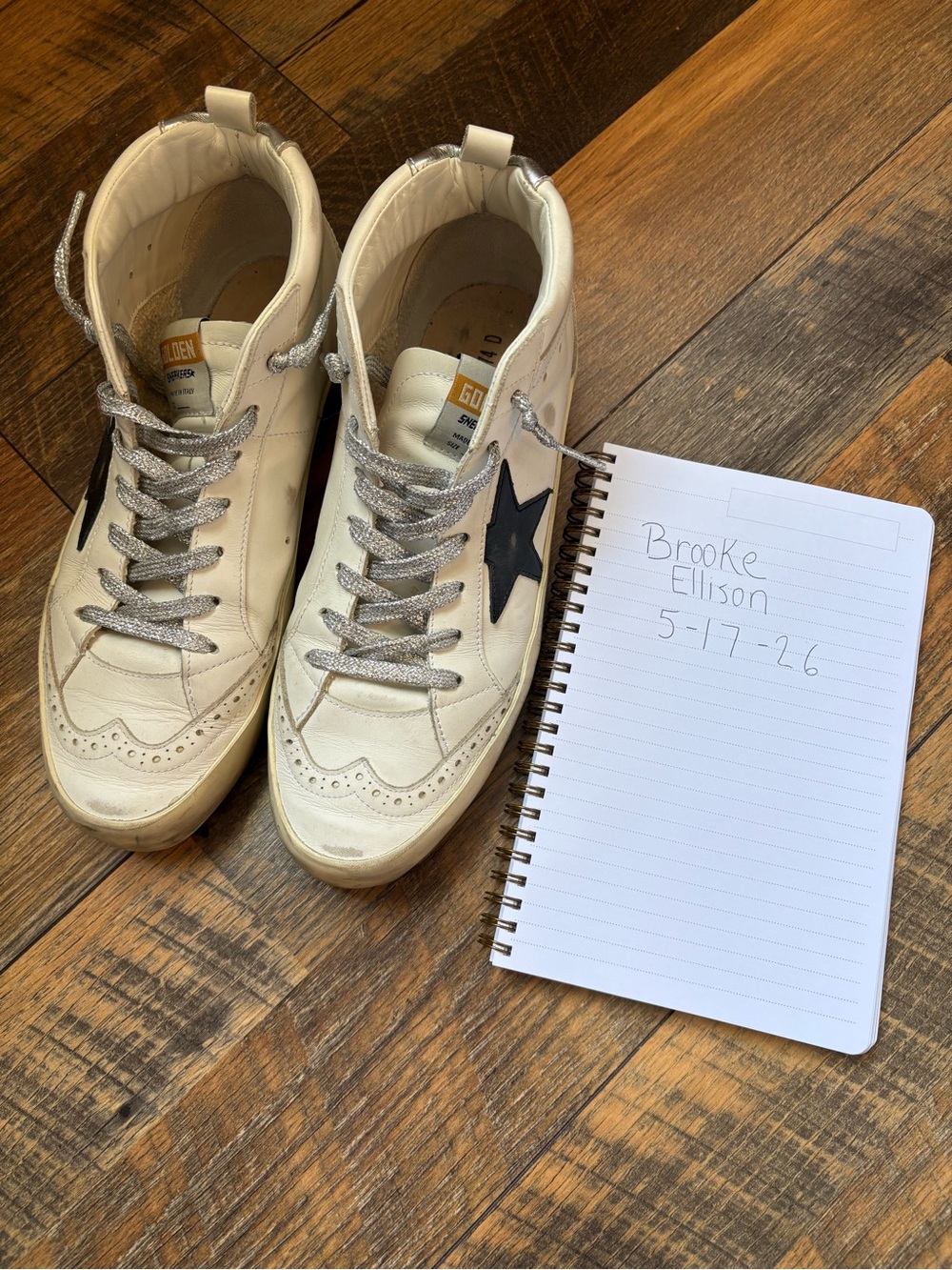 Golden Goose womens white High-Top Sneakers with Black Star